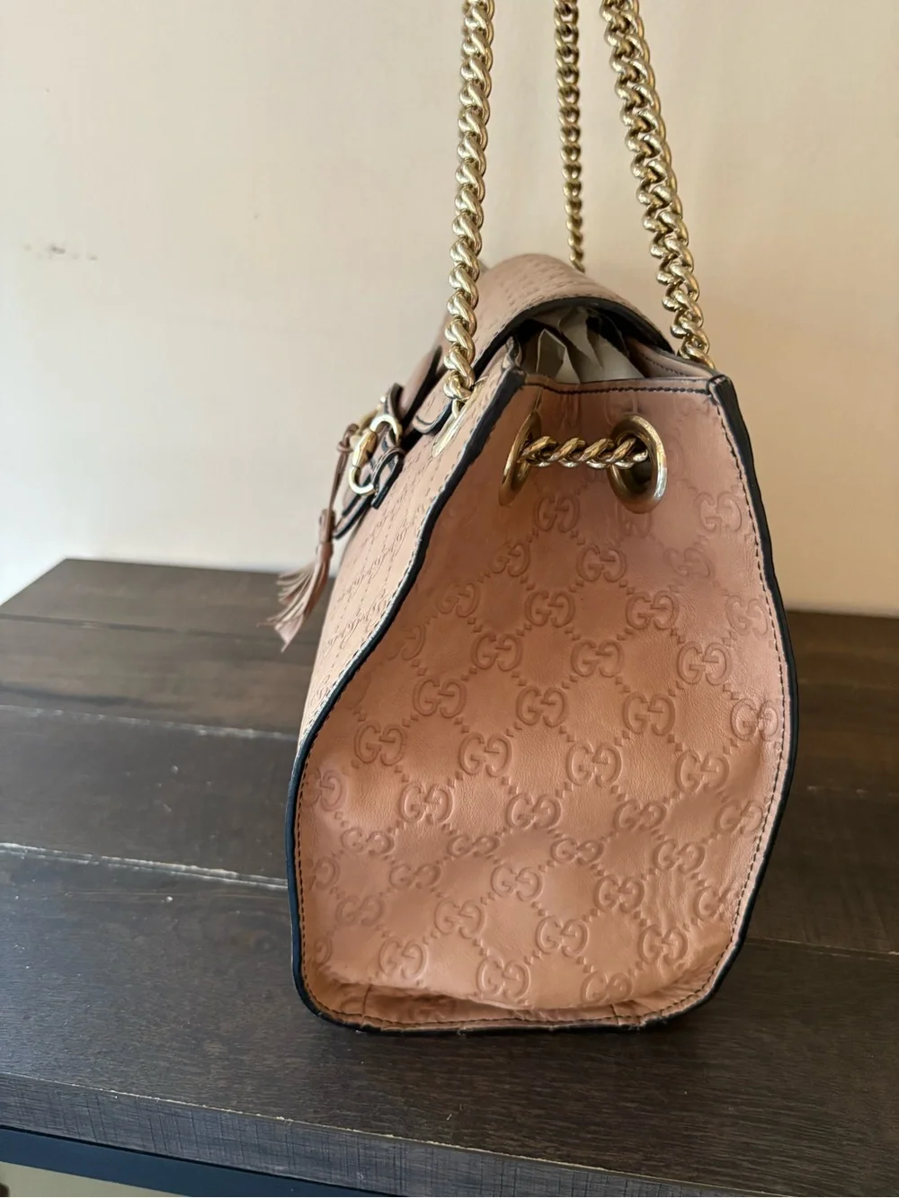 Gucci Emily GG Monogram Leather Shoulder Bag